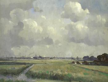 Looking over Flatford Marshes towards Great Yarmouth by 
																	Campbell Mellon