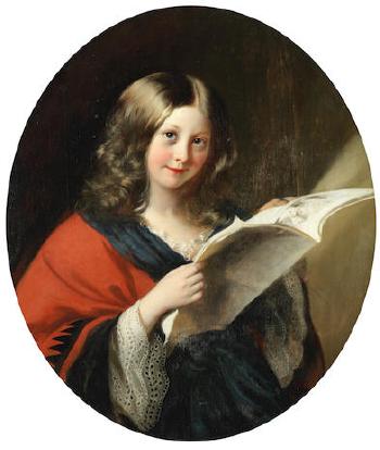 Portrait of a young girl by 
																	Frederick Newenham