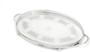 A silver two-handle tray by 
																	 Walker and Hall
