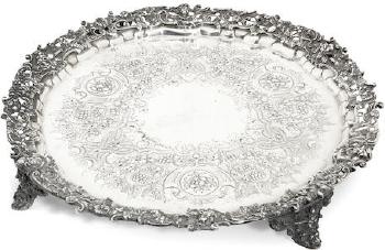 A Victorian silver salver by 
																	 Daniel & Charles Houle