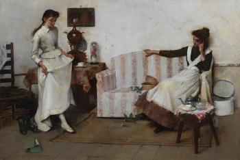 Trying them on by 
																	Albert Chevallier Tayler