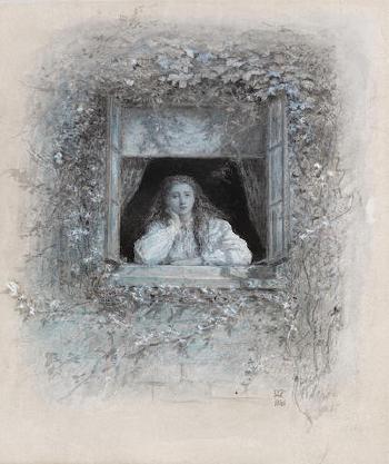 A Reverie by 
																			John Everett Millais