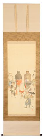 Cats' Sumo by 
																			Yosai Nobukazu