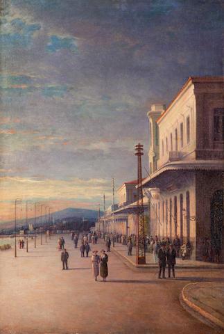 Promenade at the harbor of Volos by 
																	Ioannis Poulakas