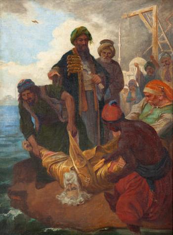 The hanging of Patriarch Gregorios the 5th by 
																	Simeon Sabbides