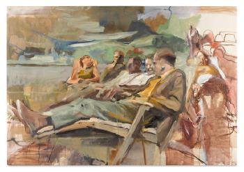 People on Park Bench by 
																			Richard Estes