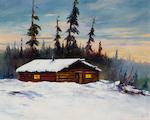 A Vista of Eulachon Slough; Sourdough Cabin in Winter (Interior Alaska) by 
																			Jules Dahlager