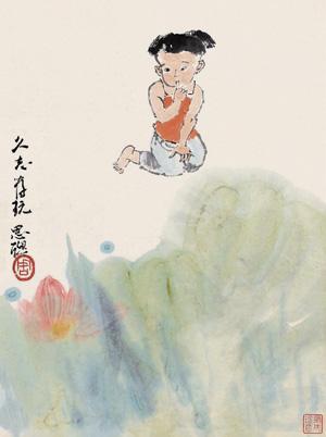 Appreciating lotus by 
																	 Zhou Sicong