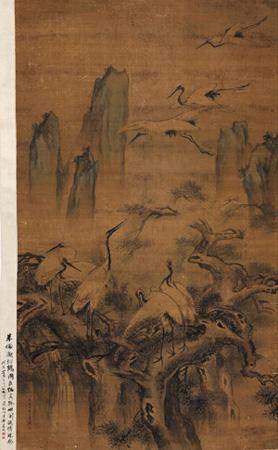Crane And Pine by 
																	 Zhu Lunhan
