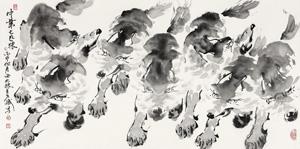 Seven wolves by 
																	 Wang Jiubin