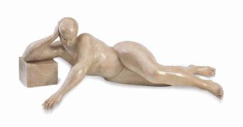 A composition figure of a reclining maiden by 
																	Luigi Galligani