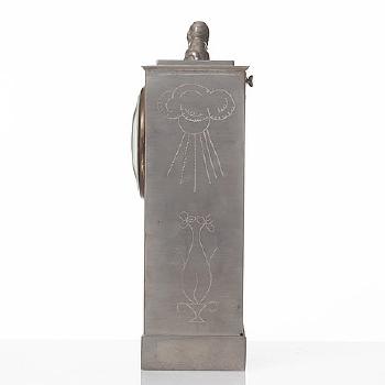 A Pewter Table Clock, Svenskt Tenn, Sweden 1925 by 
																			Nils Fougstedt