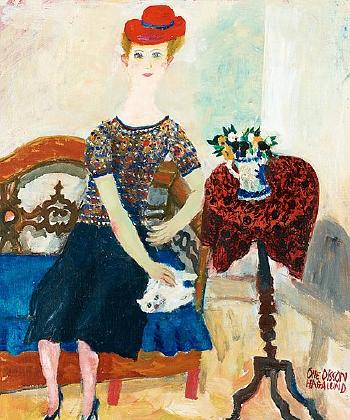 Dam Med Katt (Lady With Cat) by 
																			Olle Olsson-Hagalund