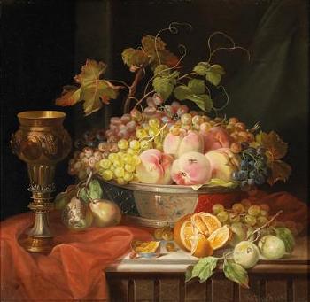 Still life with fruit and chalice by 
																			Adalbert Eirich
