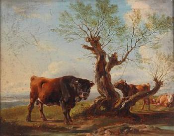 Herd of animals in the pasture by 
																			Alexander Johann Dallinger von Dalling