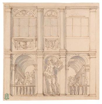 A design for a wall decoration by 
																	Friedrich Sustris