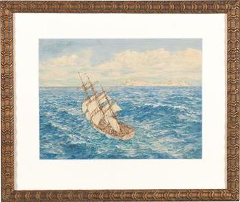 A sailing ship in the Far North by 
																			Julius Curter
