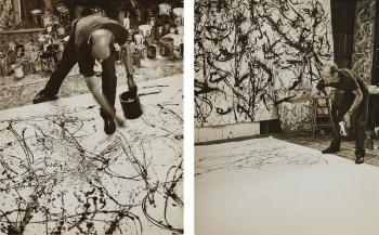 Selected images of Jackson Pollock painting by 
																	Hans Namuth