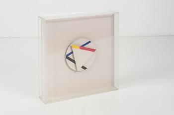 Kinetic object with clock by 
																	Heinz te Laake