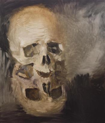 Skull on Mirror by 
																	Adam Pyett