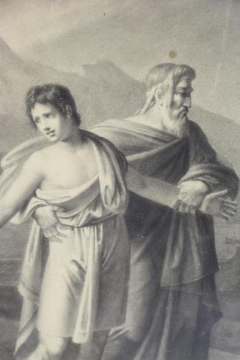 Tlmaque arrive dans l'le de Calypso; Mentor spare Tlmaque d'Eucharis by 
																			Pierre Jerome Lordon