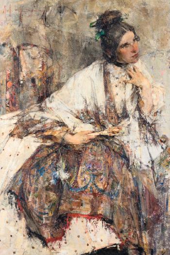 Portrait of Nadezhda Sapozhnikova by 
																	Nicolai Fechin