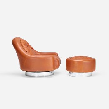 Lounge chair and ottoman by 
																			Guido Faleschini