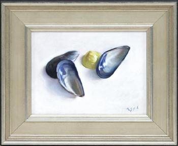 Three mussel shells by 
																			Doug Rugh
