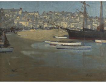 Harbour Scene by 
																			F Arnold Adlam