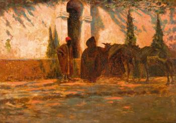 Marocains à la fontaine by 
																	Charles Dagnac-Riviere
