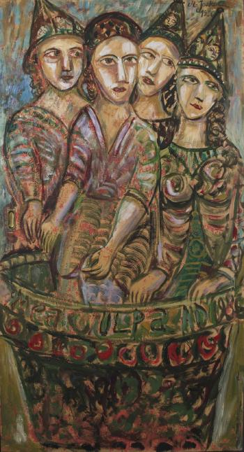 Four ladies in a rose basket by 
																			Alpo Jaakola