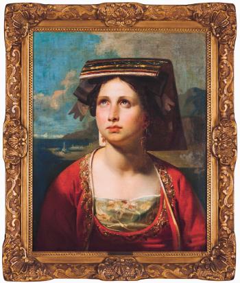 Portrait of Napolitan woman by 
																			Carl Rahl