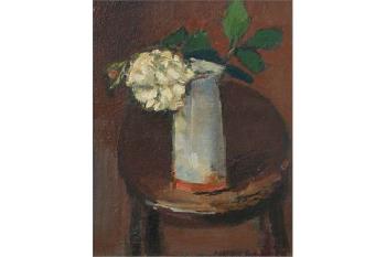Still life with flowers by 
																	Anthony Eyton