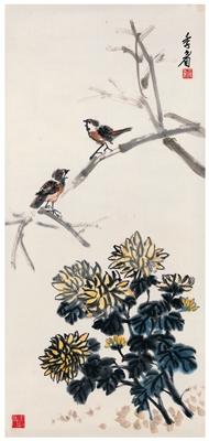 Birds and chrysanthemum by 
																	 Wang Chuantao