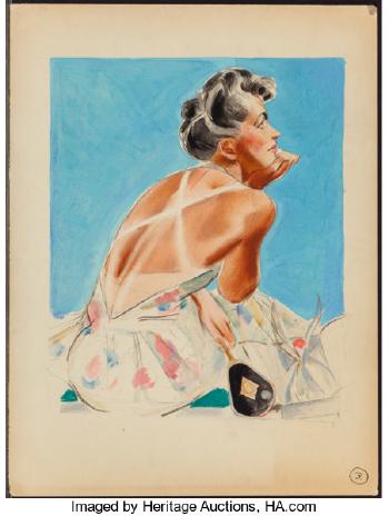 Tan Lines, The Saturday Evening Post cover study by 
																			Albert W Hampson