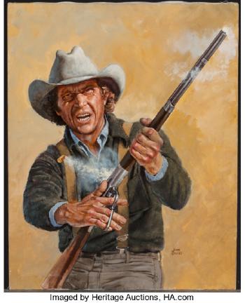 Rifleman with steve mcQueen, probable movie poster by 
																			John Solie