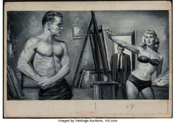 The models, for men only interior illustration by 
																			Ed Balcourt