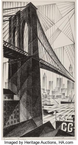 Brooklyn bridge by 
																			Arnold Ronnebeck