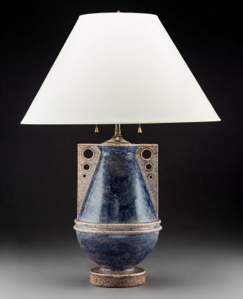 Marcel Guillard for Etling Glazed Stoneware Vase Mounted As A Lamp by 
																			Marcel Guillard