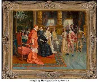 Meeting of William II of Orange and Mary Stuart, Princess Royal with Marie de Medici by 
																			Antonio Zoppi