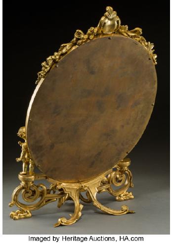 A Fine French Gilt Bronze and Champleve Figural Dressing Mirror Attributed To Henry Normant by 
																			Henry Normant