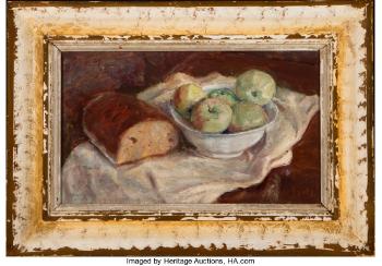 Still Life with Bread and a Bowl of Apples by 
																			Jaroslav Jares