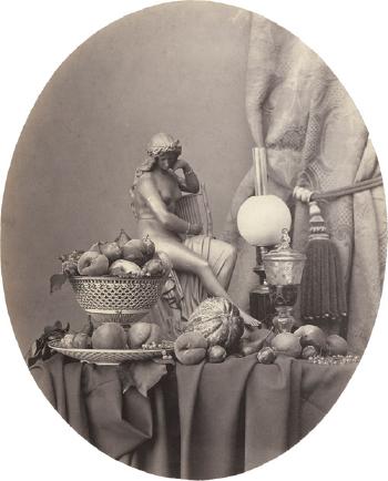 Still Life With Statuette, Fruit And Various Objects by 
																	Ferdinand Kuss