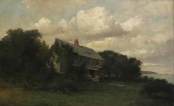 Farmhouse by a lake by 
																	James Brade Sword