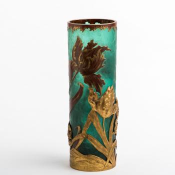 Tulipes perroquet vase by 
																			Victor Saglier