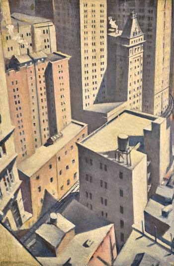 Looking Down on Downtown by 
																	Christopher Richard Wynne Nevinson