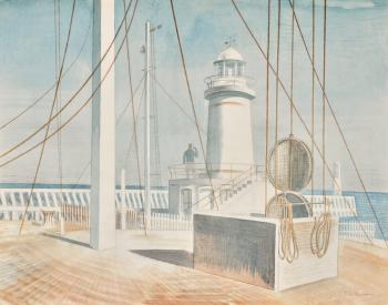 Newhaven Harbour by 
																	Eric Ravilious