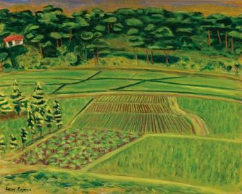 Ricefields in Spring by 
																	Zenzaburo Kojima