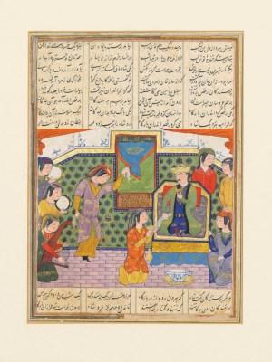 The Amir 'Umar Dances In Disguise Before The Idol-Worshipper Tahmas by 
																	 Farhad