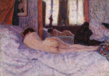 Reclining Nude Before a Mirror II by 
																	Roderic Oconor